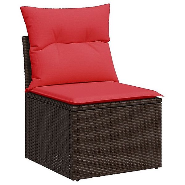 vidaXL Loungesofa Gartensofa ohne Armlehnen mit Kissen Braun Poly Rattan, 1 günstig online kaufen