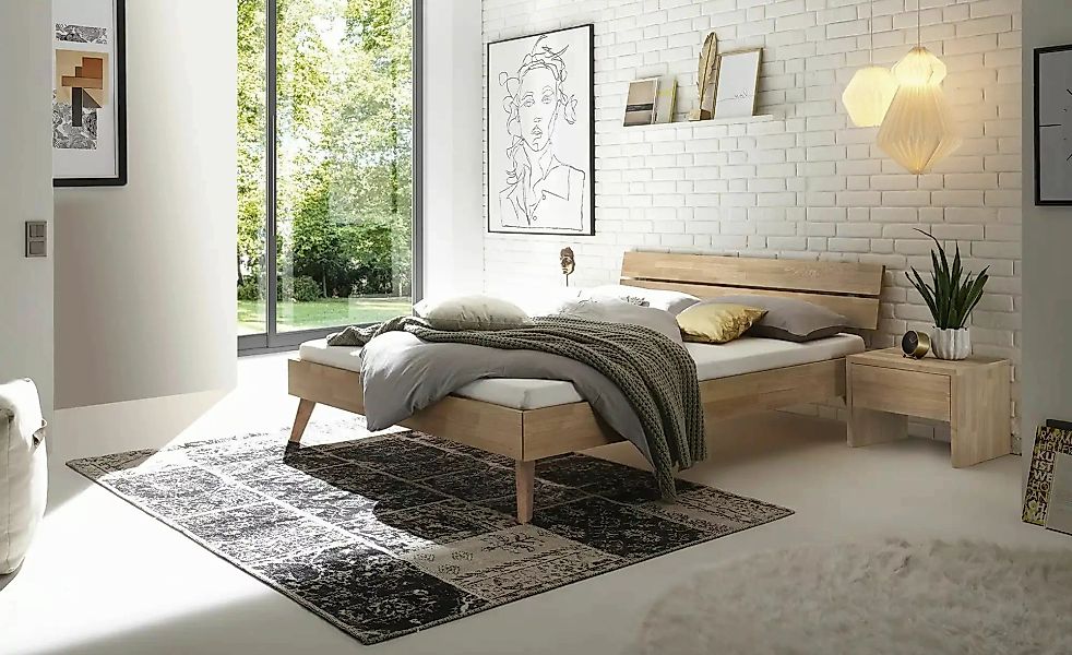 HASENA Massivholzbett  Ortona ¦ holzfarben ¦ Maße (cm): B: 146 H: 81 Betten günstig online kaufen