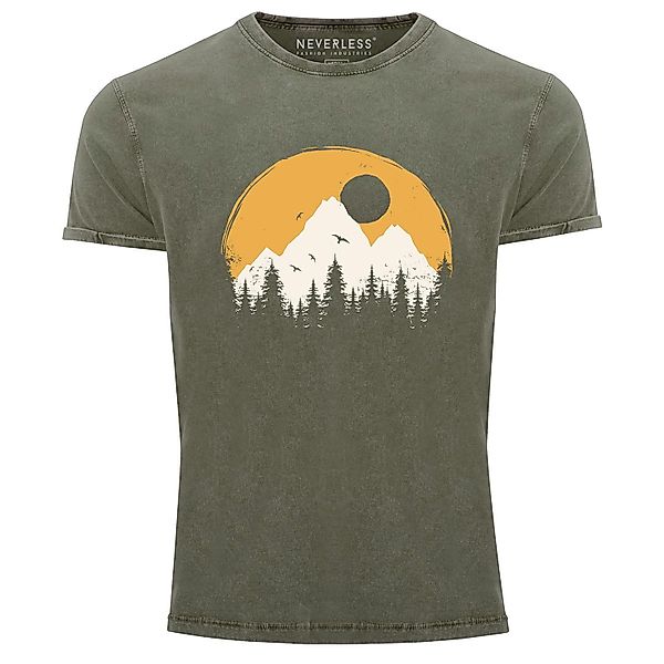 Neverless Print-Shirt Herren Vintage Shirt Print günstig online kaufen
