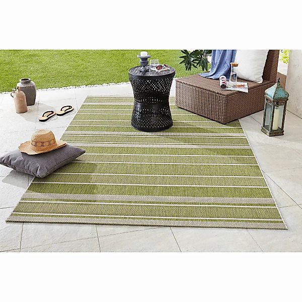 home24 Bougari In-/Outdoor-Teppich Strap Avocado Rechteckig 160x230 cm (BxT günstig online kaufen