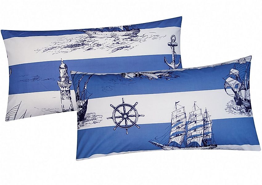 Heubergshop Kissenbezug, (2 Stück), 2er Set 40x80cm - Anker Schiff Leuchttu günstig online kaufen