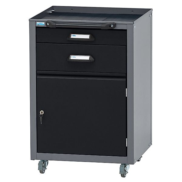 Küpper Werkstattwagen Eintürig 2 Schubladen 76 x 51,5 x 48,5 cm Schwarz-Hel günstig online kaufen