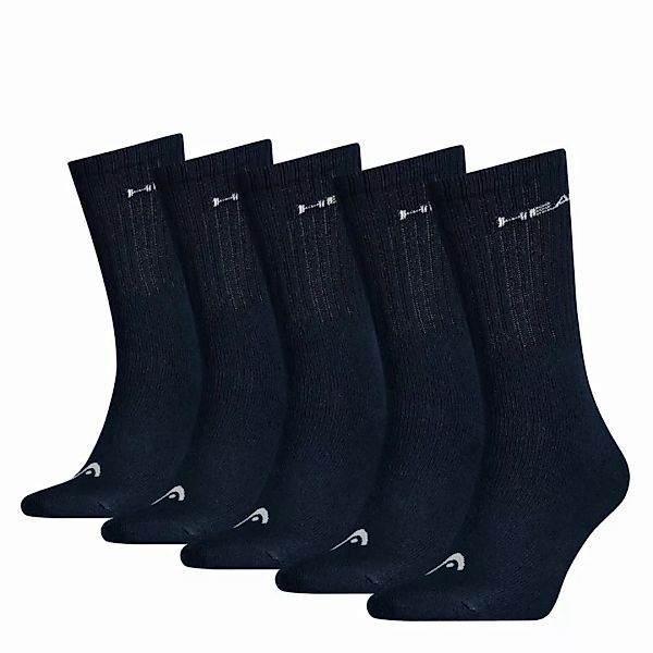 HEAD Unisex Crew Socken - Kurzsocken, 5er Pack, einfarbig Blau 43-46 günstig online kaufen