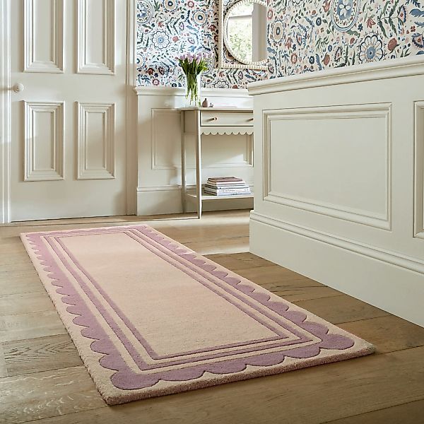 FLAIR RUGS Wollteppich "Lois mit Jakobsmuschelbordüre" rechteckig 7 mm Höhe günstig online kaufen