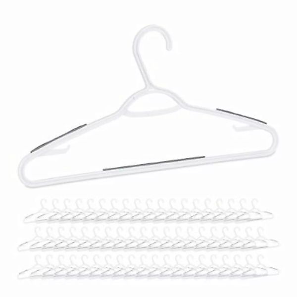 relaxdays 60 x Antirutsch Kleiderbügel weiß günstig online kaufen