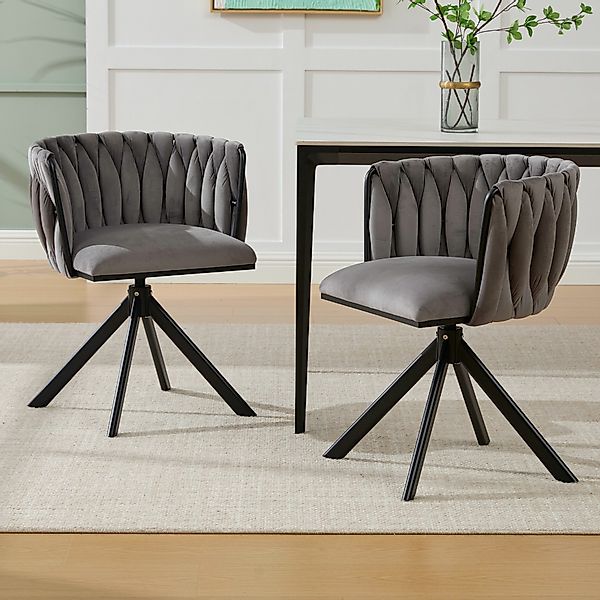 KLAM HOME Esszimmerstuhl Hochwertiger Samt-Drehsessel mit günstig online kaufen