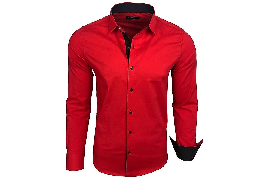 Baxboy Langarmhemd Baxboy Herren Kontrast Hemden Business Freizeit modernes günstig online kaufen