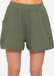 SASSYCLASSY Shorts High-Waist Musselin Shorts Damen günstig online kaufen