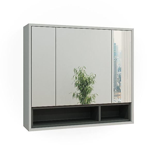 Vicco Badezimmerspiegelschrank Beatrice, Grau/Anthrazit, 80 x günstig online kaufen