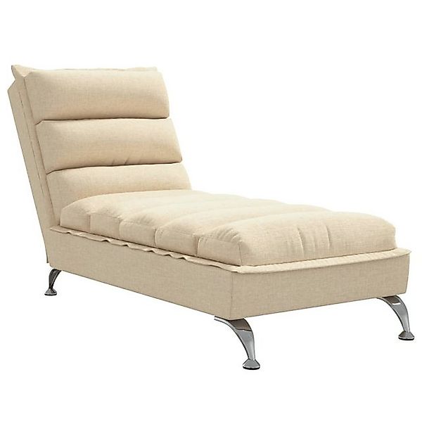 vidaXL Chaiselongue, Chaiselongue mit Kissen Creme Stoff günstig online kaufen