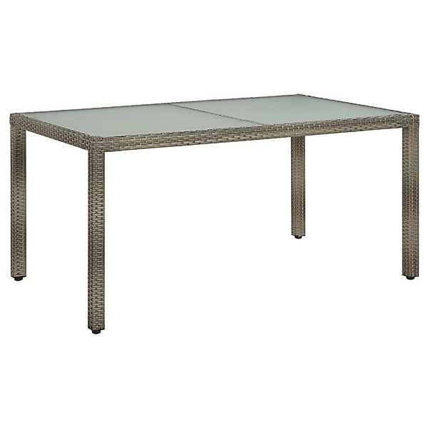 vidaXL Gartentisch 150x90x75 cm Hartglas und Poly Rattan Grau 316707 günstig online kaufen