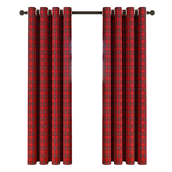 Rosnek Vorhang Karo Vorhang Fenstervorhang Weihnachtsdeko Ösen, Halbtranspa günstig online kaufen
