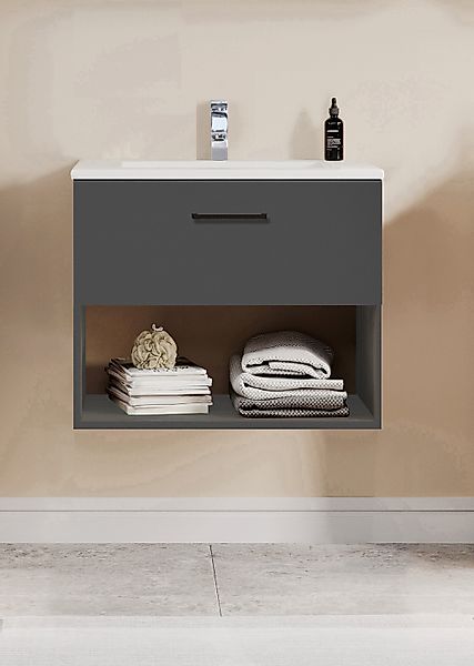 welltime Waschtisch "Trento Light mit Keramik-Auflagebecken", 1 Auzug und 1 günstig online kaufen