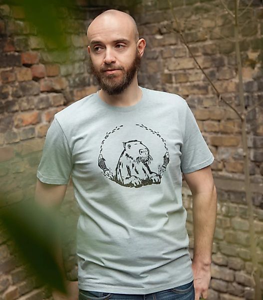 Wanda Das Capybara Wasserschwein - Fair Wear Männer Bio T-shirt - Iceblue günstig online kaufen
