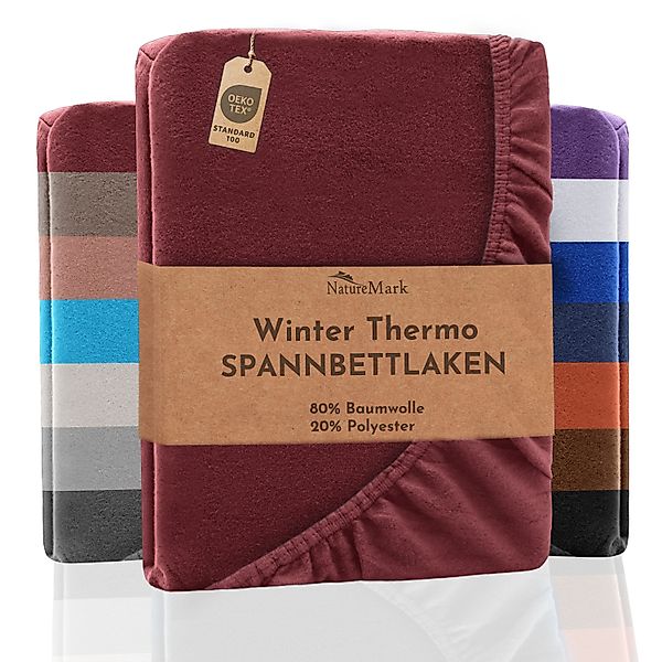 NatureMark Spannbettlaken Winter Thermo Fleece Spannbetttuch, günstig online kaufen
