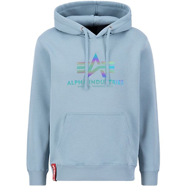 Alpha Industries  Sweatshirt Basic Hoodie BL Rainbow Refl. Print - greyblue günstig online kaufen