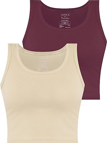 Janice Tanktop 2 x Damen crop Top Namlea Kurzes Tanktop aus Baumwolle günstig online kaufen