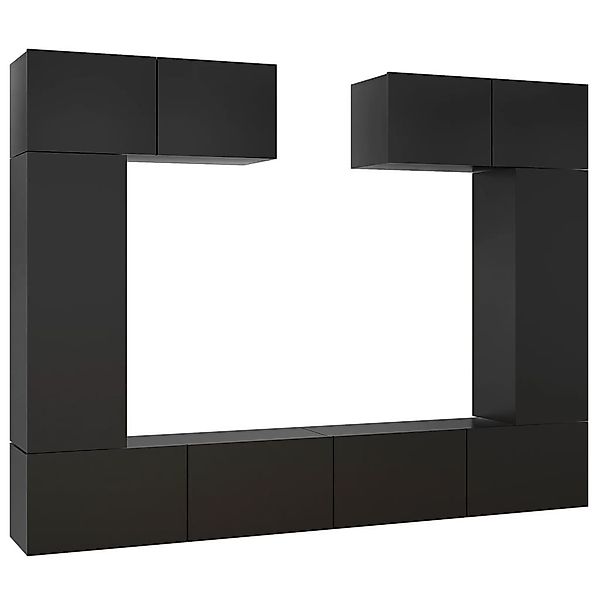 vidaXL TV-Schrank 6-tlg. TV-Schrank-Set Schwarz Holzwerkstoff günstig online kaufen
