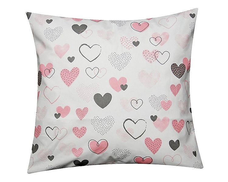 Heubergshop Kissenbezug, (1 Stück), 40x40cm Herzen Love Liebe Kissenhülle B günstig online kaufen