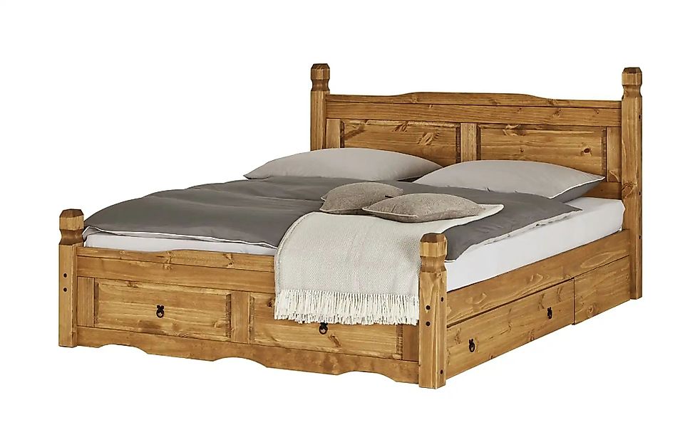 Massivholz-Bettgestell  Veracruz ¦ holzfarben ¦ Maße (cm): B: 191 H: 116 T: günstig online kaufen