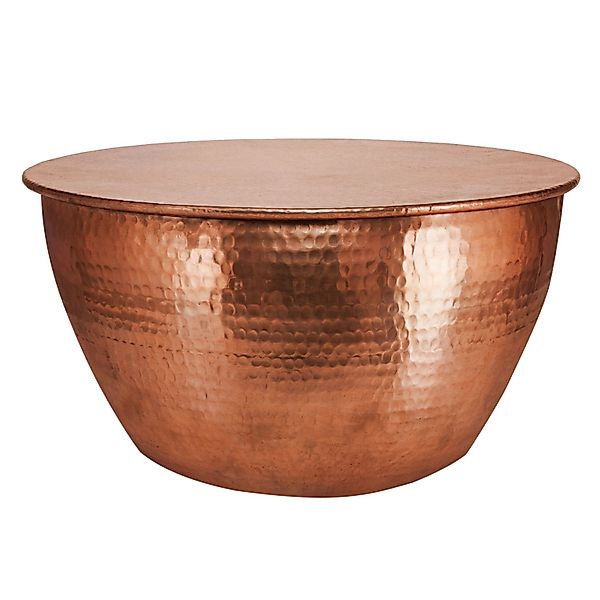 Womo-Design Couchtisch Rund 59x30,5cm Kupfer Drum Handgefertigt Metall günstig online kaufen