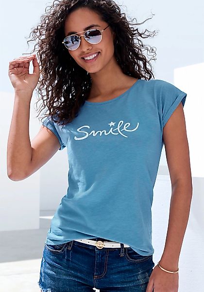 Beachtime T-Shirt "mit Frontdruck "Smile"", aus weicher Baumwoll-Qualität günstig online kaufen