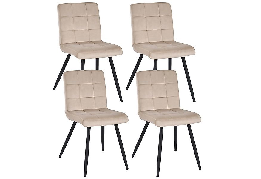 Duhome Esszimmerstuhl, (4 St), 4er Set, Küchenstuhl, Weicher Samtsitz günstig online kaufen