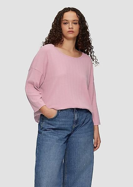 QS Kurzarmshirt Shirt im Loose Fit mit Dreiviertelarm Paspel günstig online kaufen