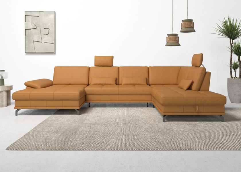 PLACES OF STYLE Wohnlandschaft "Costello U-Form, B: 363 cm mit Sitztiefen-, günstig online kaufen