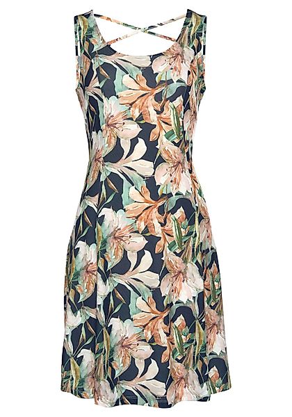 LASCANA Sommerkleid, mit tiefem Rückenausschnitt im Blumenprint, Minikleid, günstig online kaufen