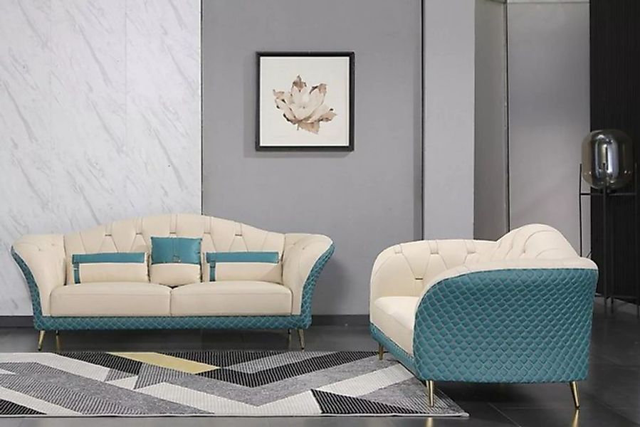 JVmoebel Sofa Beige Luxus Möbel Sofagarnitur Couch Sofa Polster 3+2 Set, Ma günstig online kaufen