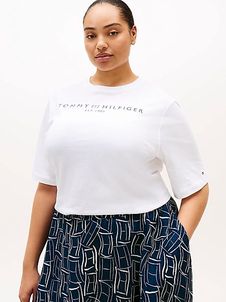 Tommy Hilfiger Curve T-Shirt "CRV CORP LOGO TRAPEZE C-NK TEE" in großen Grö günstig online kaufen