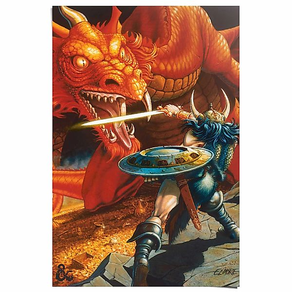 Reinders Poster "Dungeons & Dragons - classic red dragon battle" günstig online kaufen