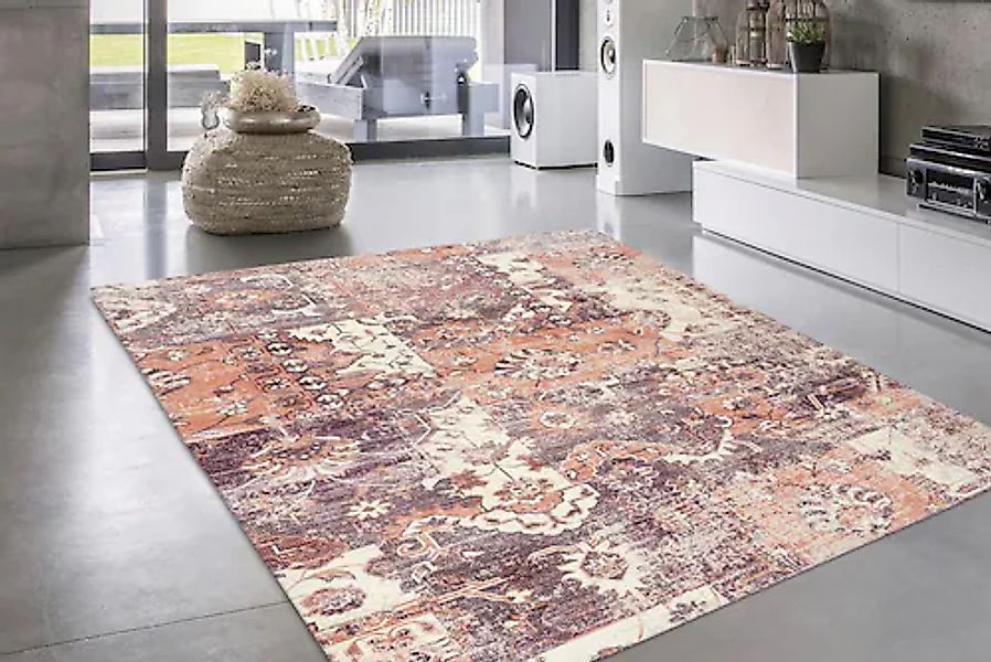 my home Teppich »Salma«, rechteckig, 10 mm Höhe, Vintage Design, Wohnzimmer günstig online kaufen