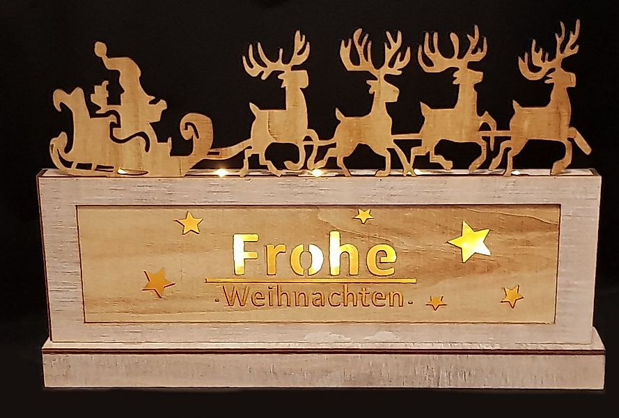 Spetebo LED-Dekofigur Holz Deko Leuchte, Weihnachtsdekoration, Fensterdeko günstig online kaufen