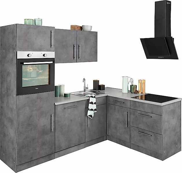 wiho Küchen Winkelküche "Cali", mit E-Geräten, Stellbreite 230 x 170 cm günstig online kaufen