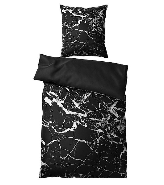 SANILO Bettwäsche 2-teilig Marmor Schwarz günstig online kaufen