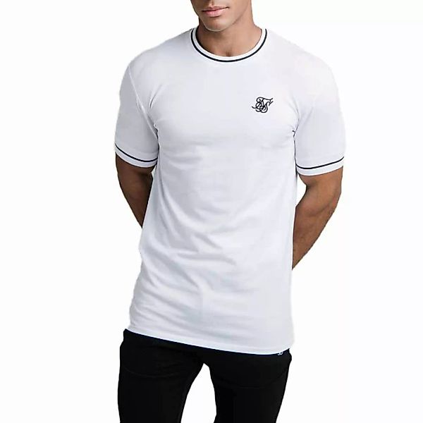 Siksilk Imperial Retro Rib Gym Kurzärmeliges T-shirt L White / Black günstig online kaufen