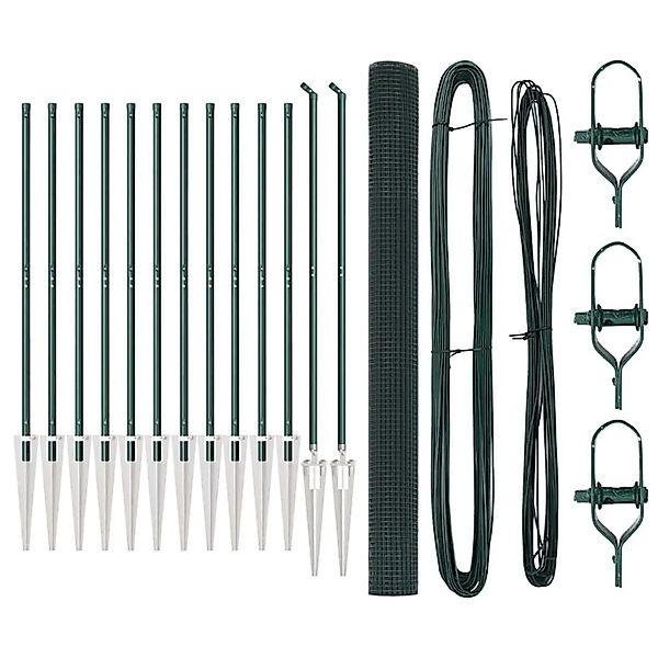 vidaXL Zaunpfosten Grün 25 x 1,6 m 25 x 25 mm Gitter Stahl und PVC 3352098 günstig online kaufen