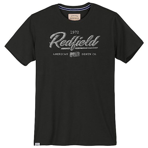 redfield Rundhalsshirt Redfield T-Shirt Übergröße Vintage-Logoprint schwarz günstig online kaufen