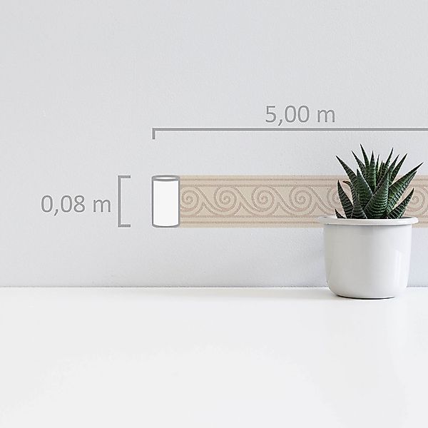 A.S. Création Borte selbstklebend Wellenmuster 5 m x 8 cm Beige-Creme günstig online kaufen