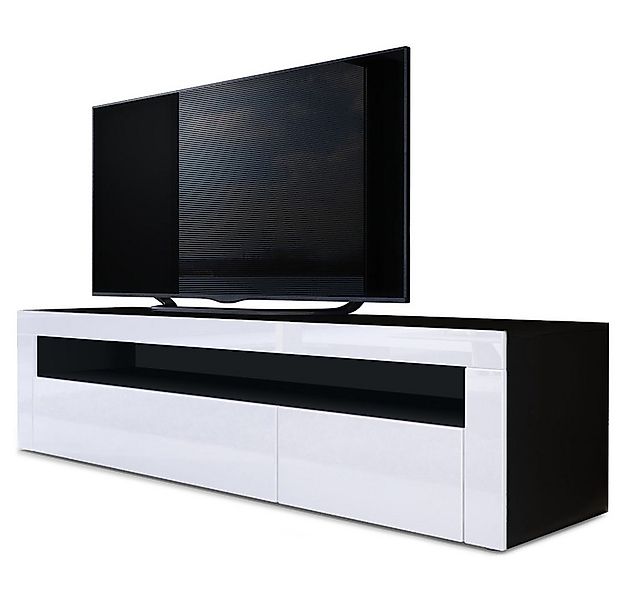 Vladon Lowboard Valencia (TV-Kommode, mit 1 offenem Fach und 2 Klappen), Sc günstig online kaufen