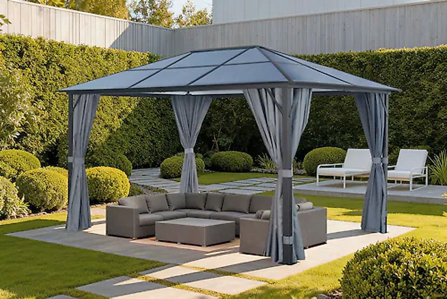 KONIFERA Pavillon »Aruba« BxT: 3x4m, robustes Aluminiumgestell mit PC-Dach günstig online kaufen