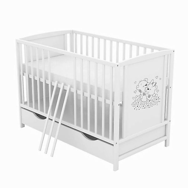 Baby-Delux Babybett Mia Bettkasten, Kinderbett 60x120 cm weiß Schublade Kie günstig online kaufen