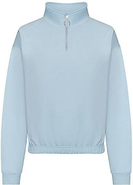 Just Hoods Sweatshirt Women´s Cropped 1/4 Zip Damen Sweatshirt günstig online kaufen