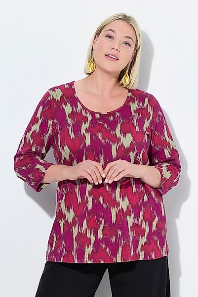 Ulla Popken Longshirt T-Shirt A-Linie Rundhalsausschnitt 3/4-Arm günstig online kaufen