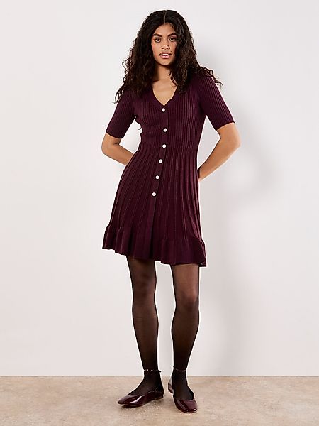 Apricot Strickkleid Minikleid, in Rippstrick günstig online kaufen