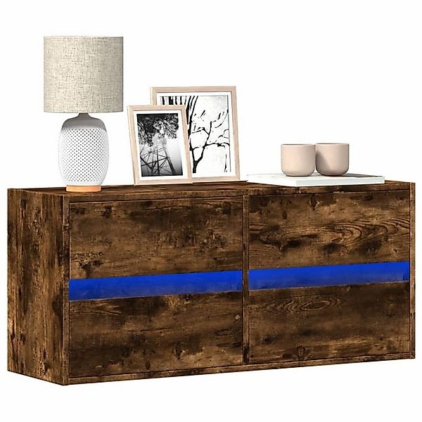 vidaXL Schrankmodule TV-Wandschrank mit LED-Beleuchtung Räuchereiche günstig online kaufen