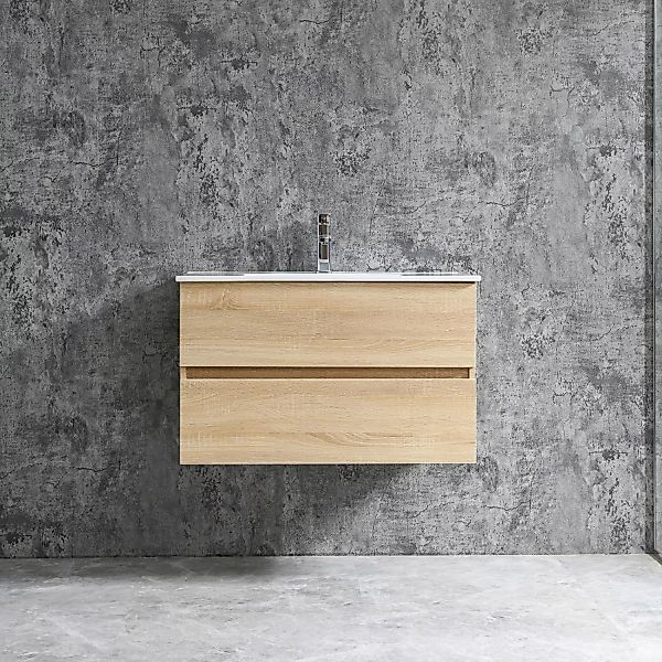 Sanotechnik Einzelwaschtisch Corbo 80 cm Braun mit Softclose günstig online kaufen