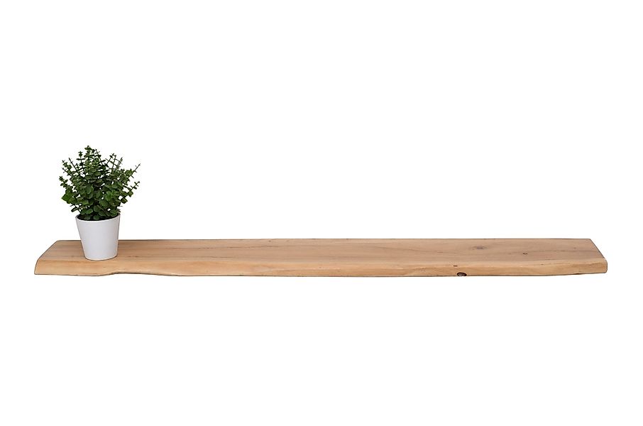 Trelevo® Wandregal Amanda, Akazienholz, Baumkante, Steckboard, günstig online kaufen